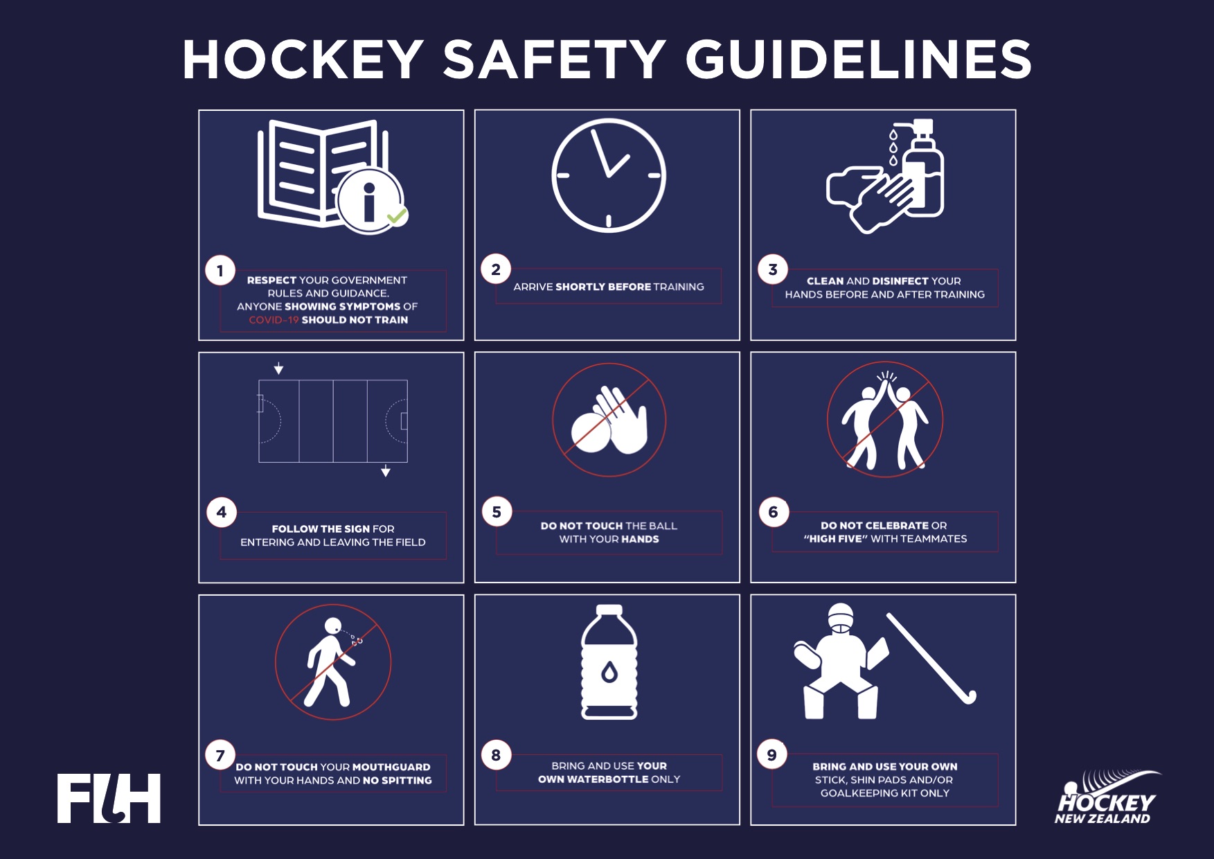 Hockey NZ Return to Community Hockey Guidelines Auckland Hockey